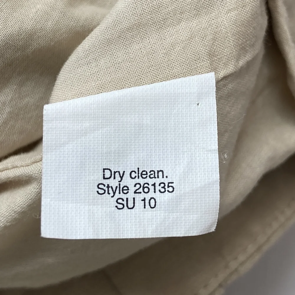 J Crew Charter Mini‎ Skirt Linen Blend Khaki Tan Shimmer Pockets Womens Size 4